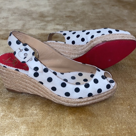 Christian Louboutin Canvas Wedge - Picture 1 of 5